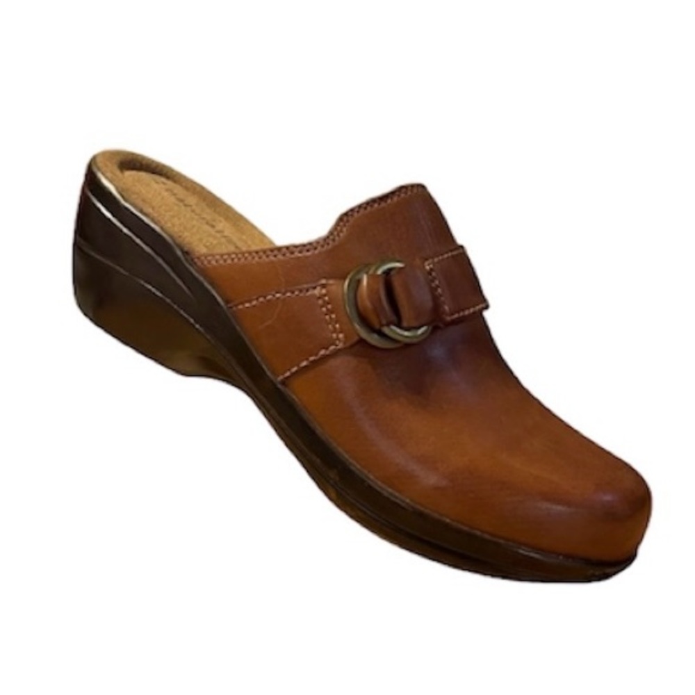 NATURALIZER Lial Brown Leather Clog Mule Slip On Comfort Shoe Women’s Size 6